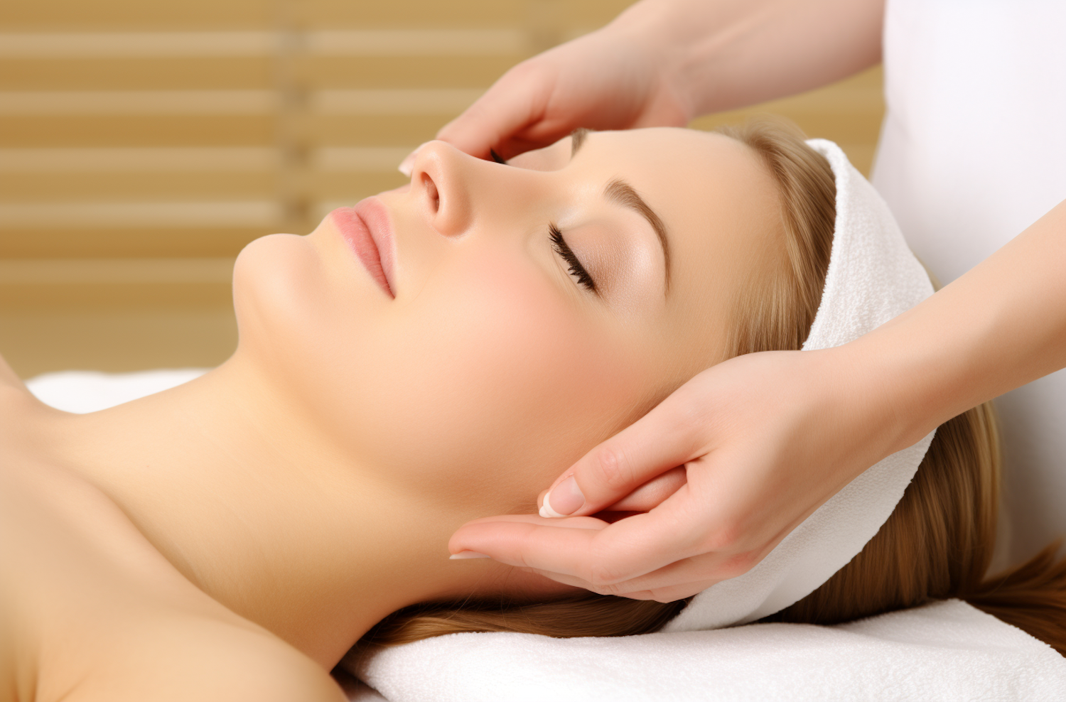 A guest enjoying the Sérica Glow signature facial